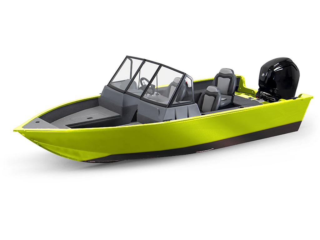 3M 1080 Satin Neon Fluorescent Yellow Modified-V Hull DIY Fishing Boat Wrap