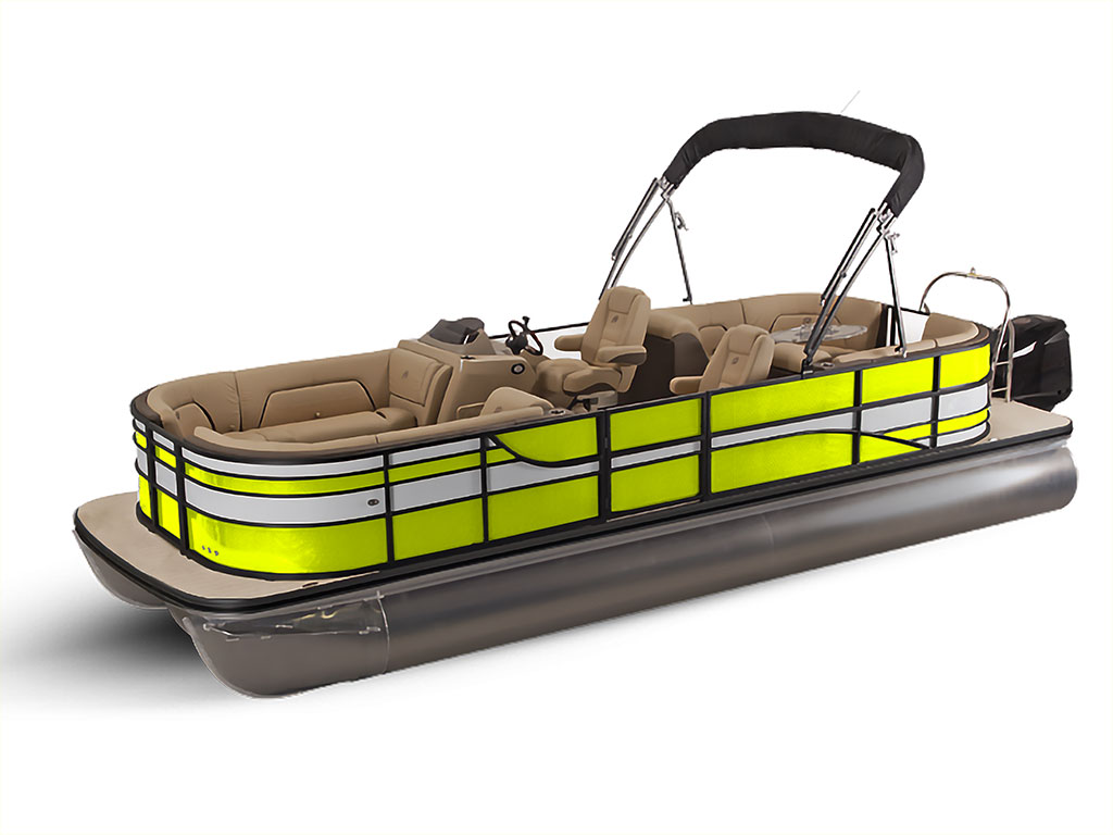 3M 1080 Satin Neon Fluorescent Yellow Pontoon Custom Boat Wrap