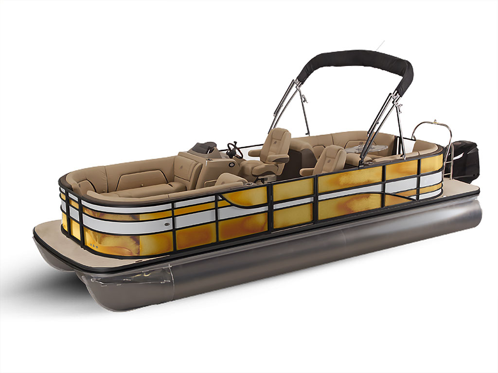 Avery Dennison SF 100 Gold Chrome Pontoon Custom Boat Wrap