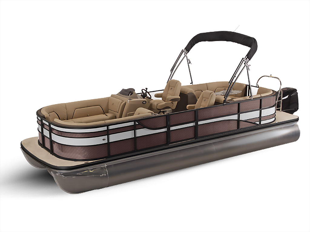 ORACAL 975 Carbon Fiber Brown Pontoon Custom Boat Wrap