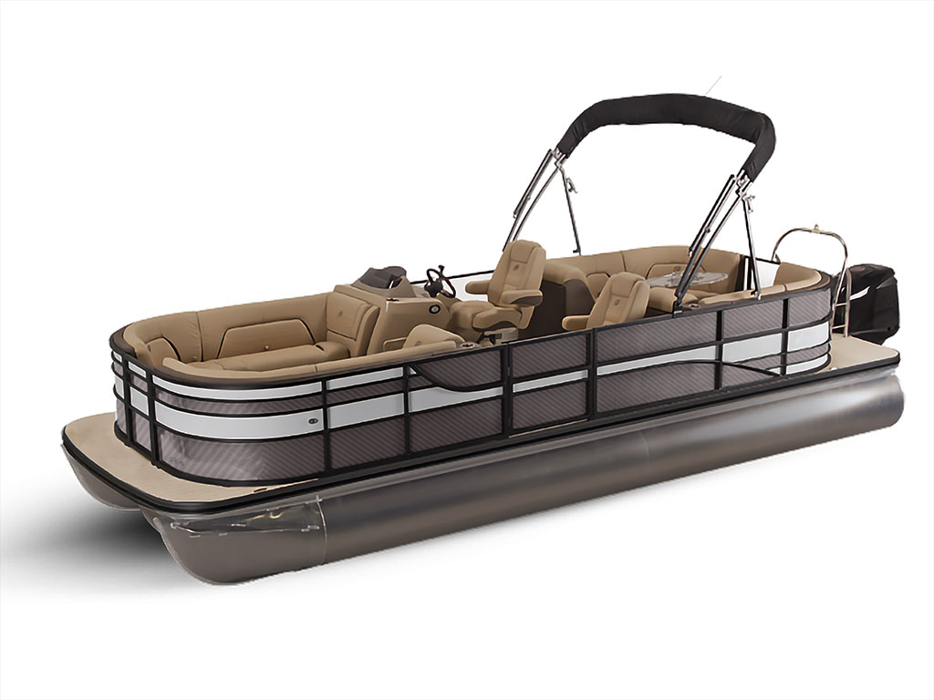 ORACAL 975 Carbon Fiber Anthracite Pontoon Custom Boat Wrap