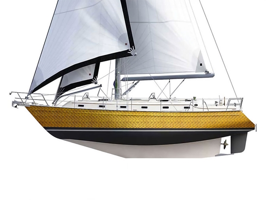Rwraps 3D Carbon Fiber Gold (Digital) Customized Cruiser Boat Wraps