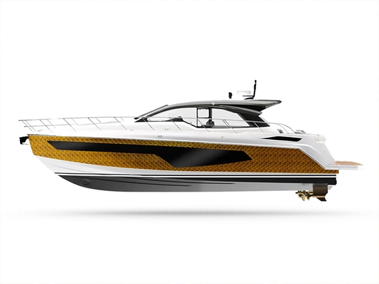 Rwraps 3D Carbon Fiber Gold (Digital) Customized Yacht Boat Wrap