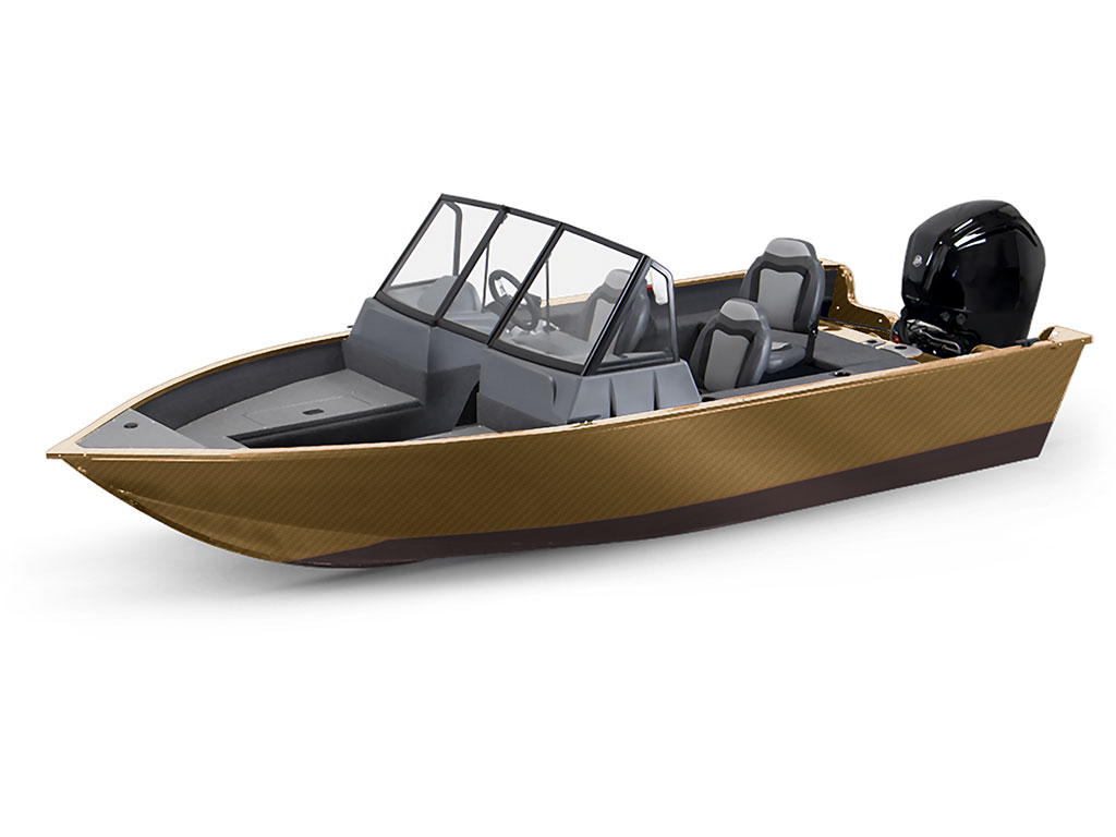 Rwraps 3D Carbon Fiber Gold Modified-V Hull DIY Fishing Boat Wrap