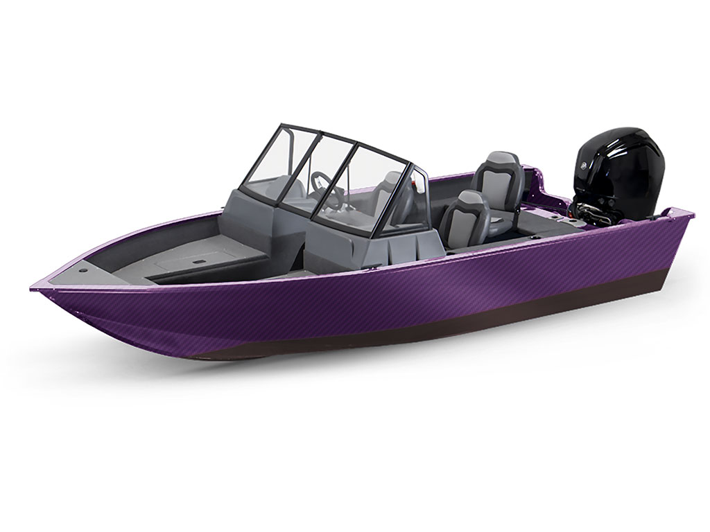 Rwraps 3D Carbon Fiber Purple Modified-V Hull DIY Fishing Boat Wrap