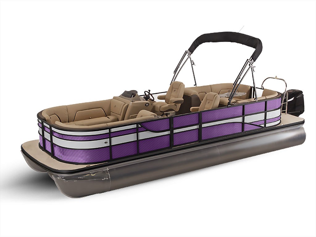 Rwraps 3D Carbon Fiber Purple Pontoon Custom Boat Wrap