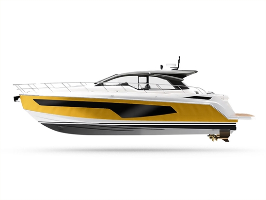 Rwraps 3D Carbon Fiber Yellow Customized Yacht Boat Wrap