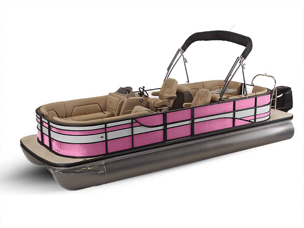 Rwraps 4D Carbon Fiber Pink Pontoon Custom Boat Wrap