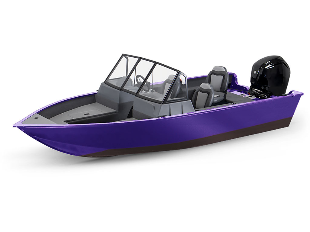 Rwraps Gloss Metallic Dark Purple Modified-V Hull DIY Fishing Boat Wrap