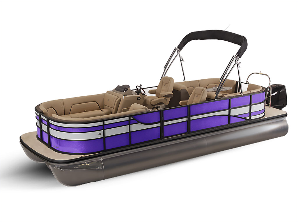 Rwraps Gloss Metallic Dark Purple Pontoon Custom Boat Wrap