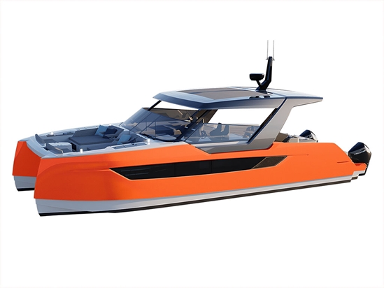 Rwraps Gloss Metallic Fire Orange Catamaran Dual-Hull Vinyl Film Wraps