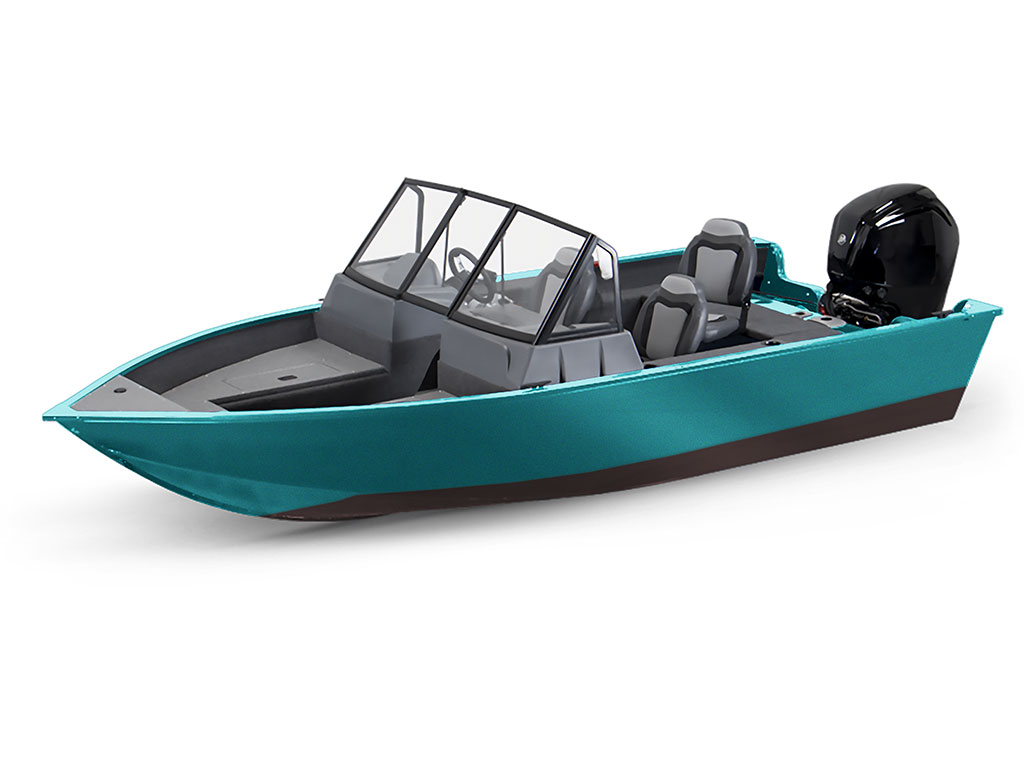 Rwraps Gloss Metallic Sea Green Modified-V Hull DIY Fishing Boat Wrap