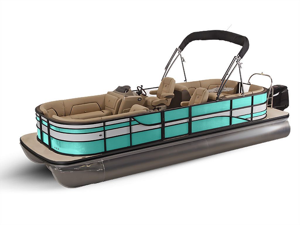 Rwraps Gloss Turquoise Pontoon Custom Boat Wrap