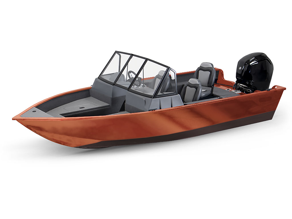 Rwraps Matte Chrome Bronze Modified-V Hull DIY Fishing Boat Wrap