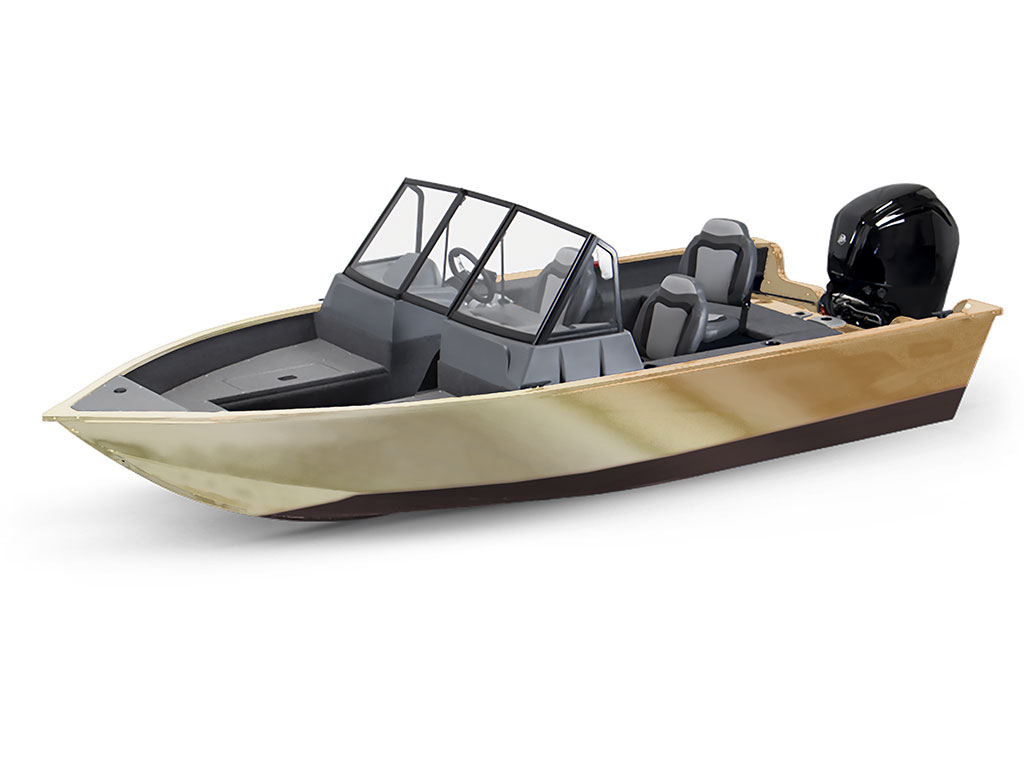 Rwraps Matte Chrome Champagne Modified-V Hull DIY Fishing Boat Wrap