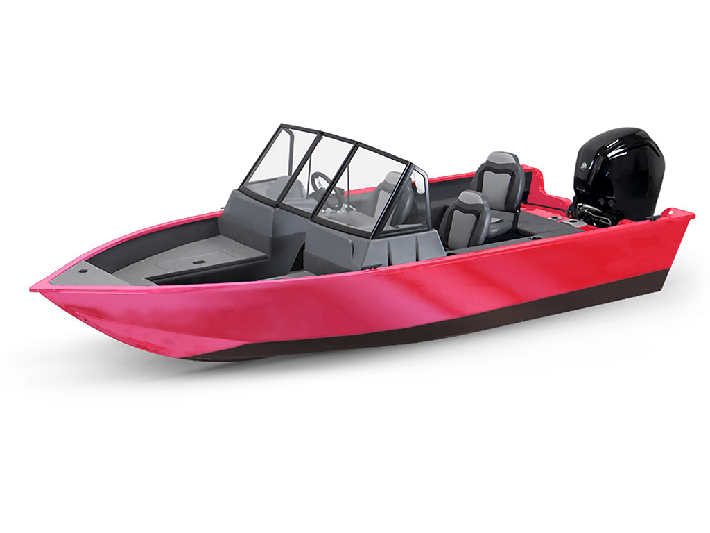Rwraps Matte Chrome Pink Rose Modified-V Hull DIY Fishing Boat Wrap