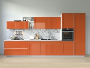 Rwraps Gloss Metallic Fire Orange Kitchen Cabinetry Wraps