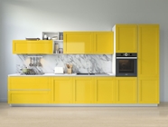 Rwraps Gloss Metallic Yellow Kitchen Cabinetry Wraps