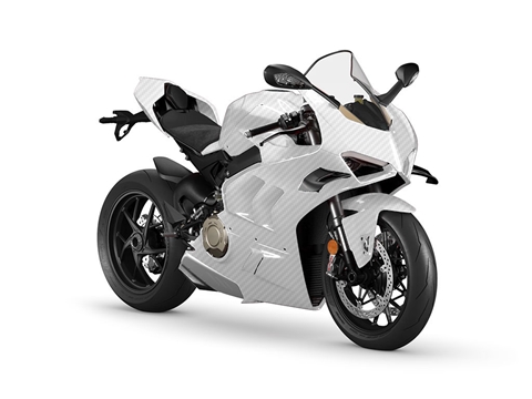 Rwraps™ 3D Carbon Fiber White Motorcycle Wraps (Discontinued)