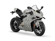 Rwraps Camouflage 3D Fractal Silver Motorcycle Wraps