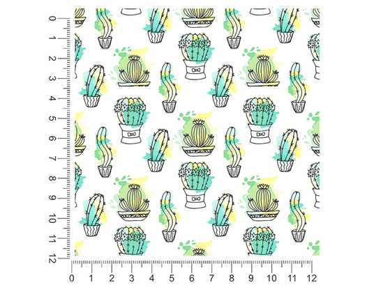 Sharp Watercolor Cactus 1ft x 1ft Craft Sheets