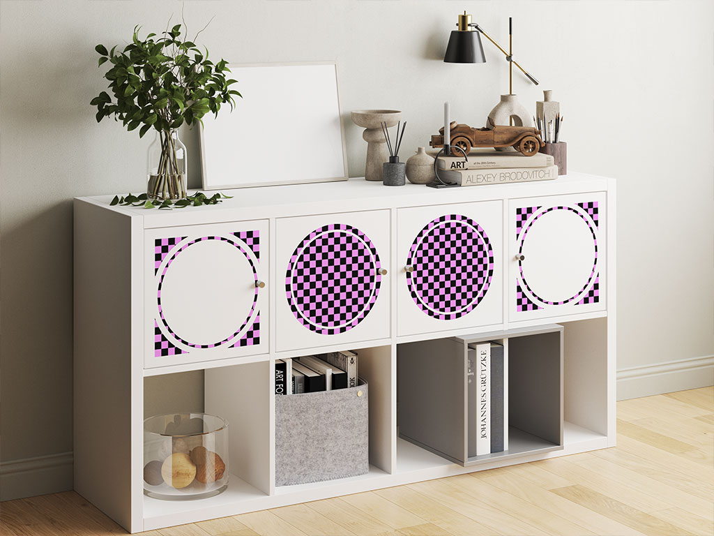 Pink Checkered DIY Furniture Stickers