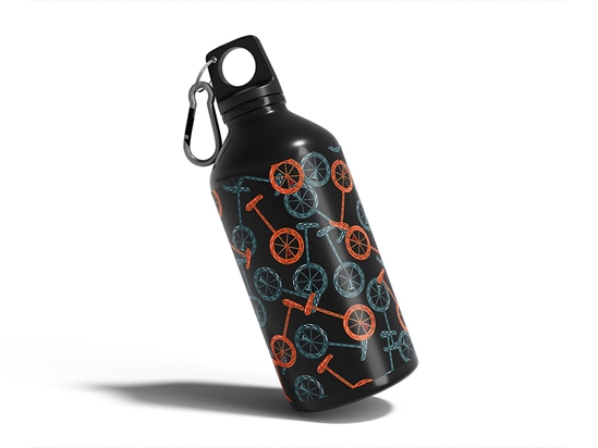 Parading Unicycles Circus Water Bottle DIY Stickers