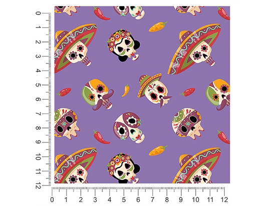 Lavender Calaveras Day of the Dead 1ft x 1ft Craft Sheets