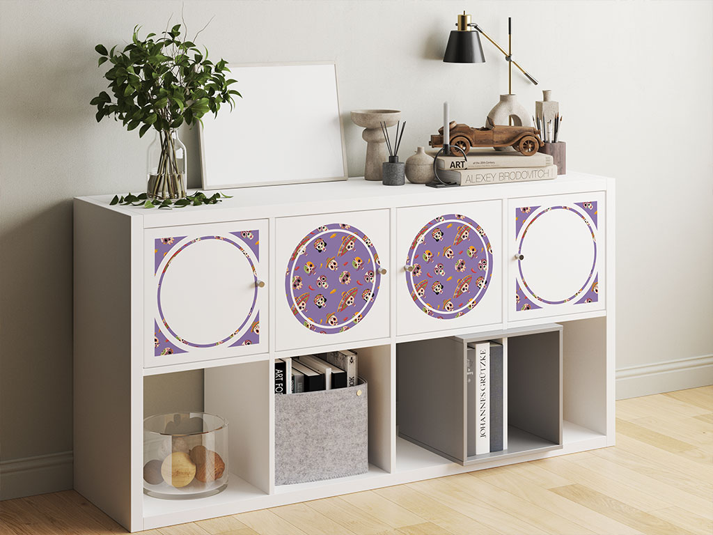 Lavender Calaveras Day of the Dead DIY Furniture Stickers