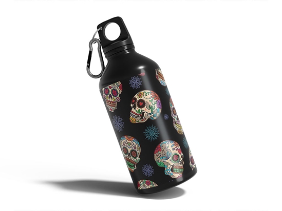 Painted Calaveras Day of the Dead Water Bottle DIY Stickers