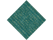Teal Hieroglyphs Egyptian Vinyl Wrap Pattern