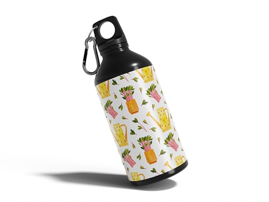 Pink Sprouts Gardening Water Bottle DIY Stickers