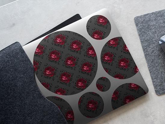 Charcoal Roses Gothic DIY Laptop Stickers