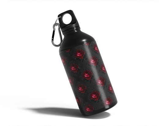 Charcoal Roses Gothic Water Bottle DIY Stickers