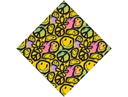 Yellow Peace Graffiti Vinyl Wrap Pattern