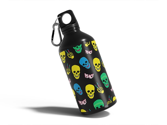 At Peace Skull and Bones Water Bottle DIY Stickers