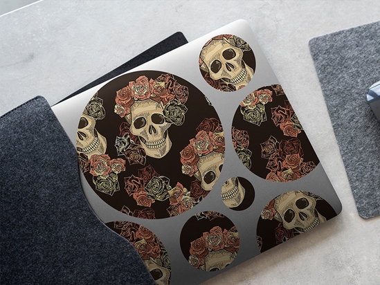Black Crown Skull and Bones DIY Laptop Stickers