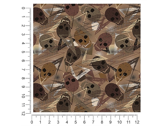Brown Decomposition Skull and Bones 1ft x 1ft Craft Sheets