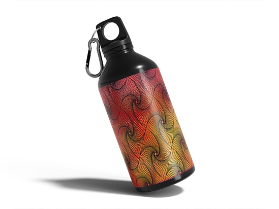 Sunset Tangles Optical Illusion Water Bottle DIY Stickers