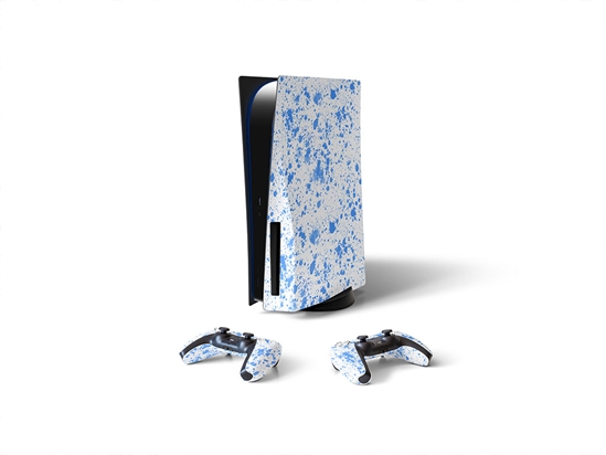 Blue Smears Paint Splatter Sony PS5 DIY Skin