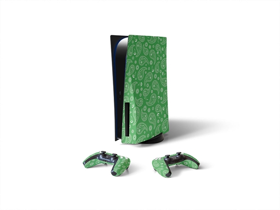 Gallant Green Paisley Sony PS5 DIY Skin
