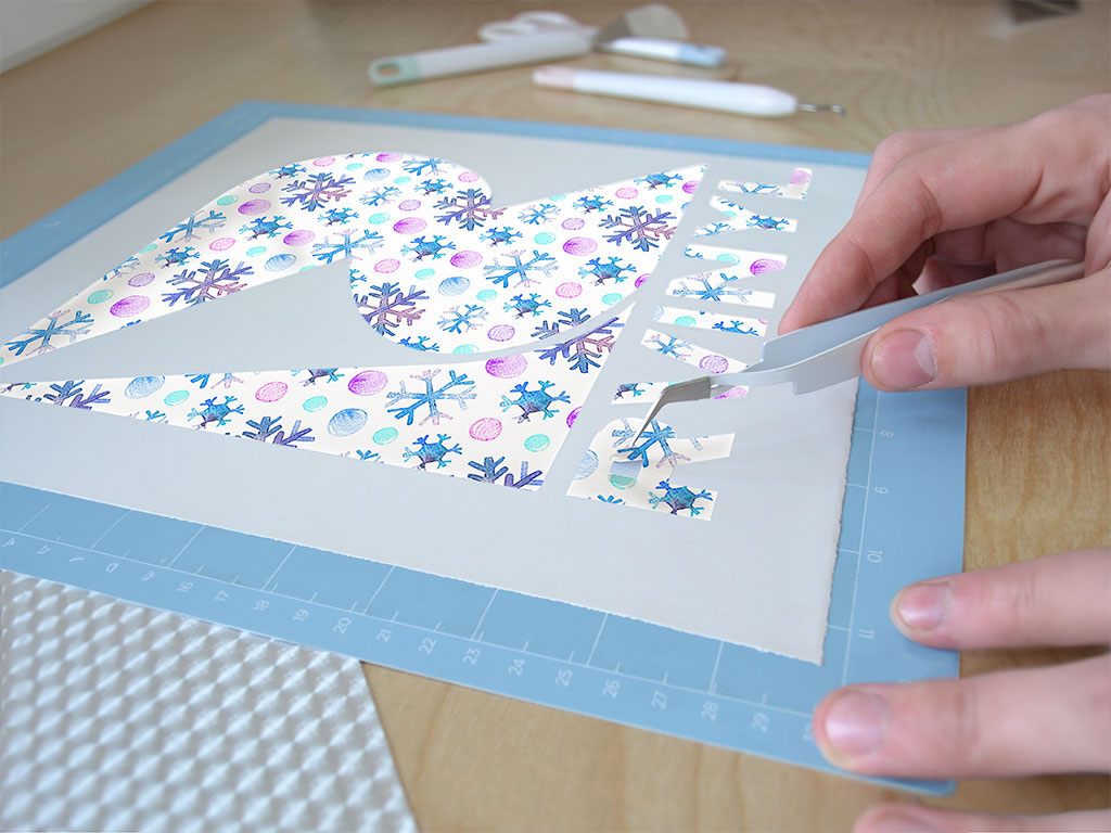 White Tile Snowflake Easy Weed Craft Vinyl
