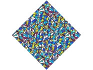 Blue Shards Stained Glass Vinyl Wrap Pattern
