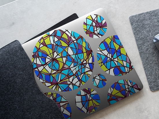 Blue Shards Stained Glass DIY Laptop Stickers