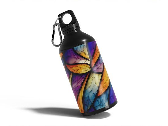 Falling Leaves Stained Glass Water Bottle DIY Stickers