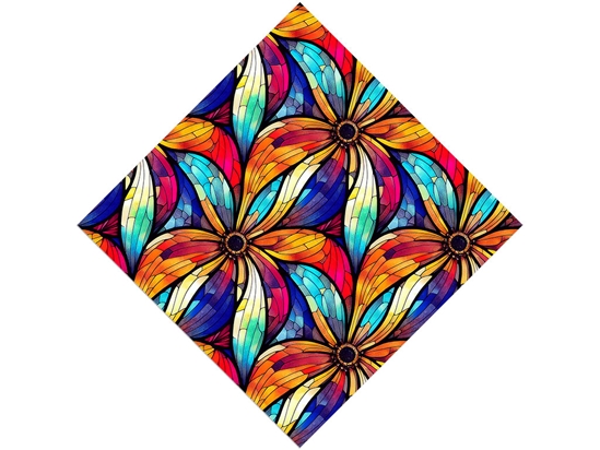 Flowers Bloom Stained Glass Vinyl Wrap Pattern
