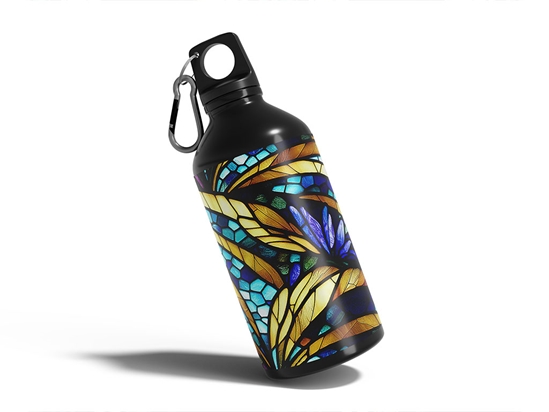 Golden Growth Stained Glass Water Bottle DIY Stickers