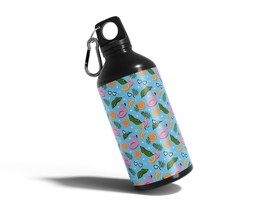 Inflatable Flamingo Summertime Water Bottle DIY Stickers