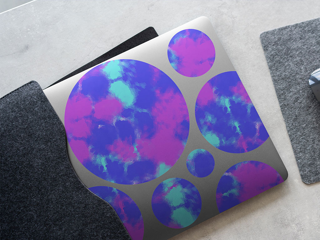 Magenta Rain Tie Dye DIY Laptop Stickers