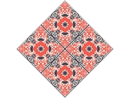 Red Flower Tile Vinyl Wrap Pattern